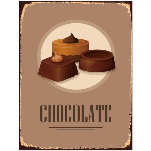 Clayre & Eef 6Y5053 Tekstbord 25x1x33 cm Bruin Chocolade