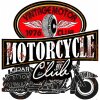 Clayre & Eef 6Y5078 Tekstbord 49x1x50 cm Zwart Motorcycle Club