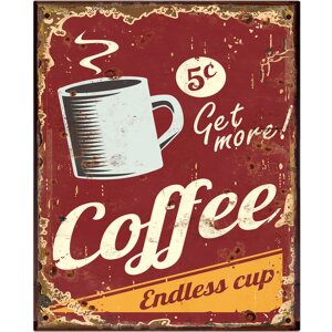 Clayre & Eef 6Y5095 Tekstbord 25x1x33 cm Rood Koffie