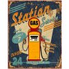 Clayre & Eef 6Y5119 Tekstbord 25x1x33 cm Geel Tankstation