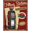 Clayre & Eef 6Y5130 Tekstbord 20x1x25 cm Rood Tankstation