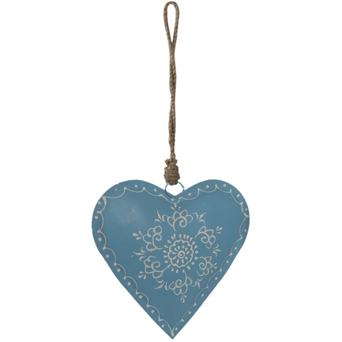 Clayre & Eef 6Y5269 Decoratiehanger Hart 16x5x16 cm Blauw