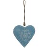 Clayre & Eef 6Y5269 Decoratiehanger Hart 16x5x16 cm Blauw