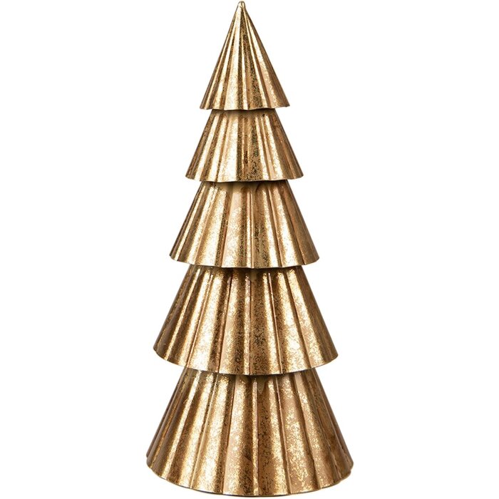 Clayre & Eef 6Y5372 Decoratie Kerstboom Ø 14x30 cm Goudkleurig