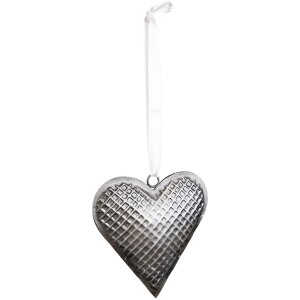 Clayre & Eef 6Y5387S Decoratiehanger Hart 7x1x7 cm Grijs