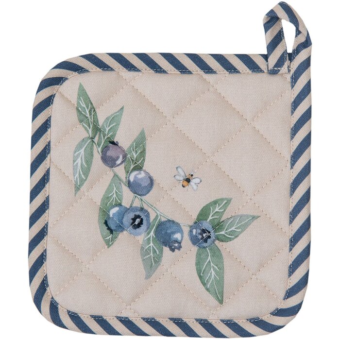 Clayre & Eef BBF45K pannenlap Kind 16x16 cm Beige-Blauw