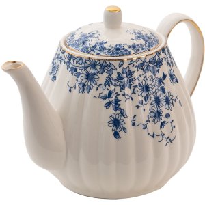 Clayre & Eef BFLTE Theepot 23x14x15 cm - 1100 ml Blauw