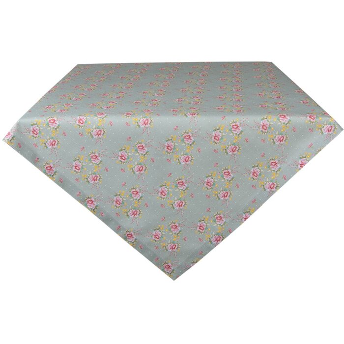 Clayre & Eef CHB01 Tafelkleed 100x100 cm Groen - Roze