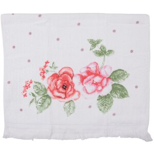 Clayre & Eef CT025 Gastendoek 40x66 cm Wit - Roze