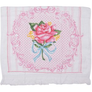 Clayre & Eef CT026 Gastendoek 40x66 cm Roze-Blauw