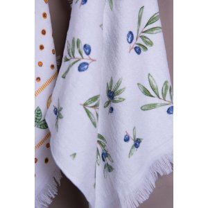 Clayre & Eef CTOLG Gastendoek 40x66 cm Blauw - Groen