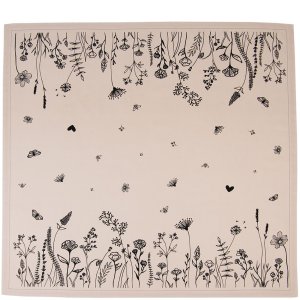 Clayre & Eef FAF01 Tafelkleed 100x100 cm Beige - Zwart