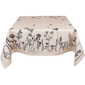 Clayre & Eef FAF05 Tafelkleed 150x250 cm Beige - Zwart