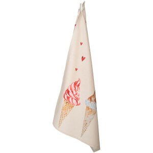 Clayre & Eef FAS42-1 Keukendoek 50x70 cm Beige - Roze