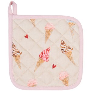 Clayre & Eef FAS45K pannenlap Kind 16x16 cm Beige - Roze