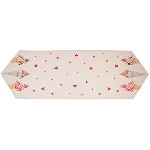 Clayre & Eef FAS65 Tafelloper 50x160 cm Beige - Roze