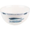 Clayre & Eef FIBPU Kom Ø 14x7 cm - 500 ml Wit - Blauw Soepkom