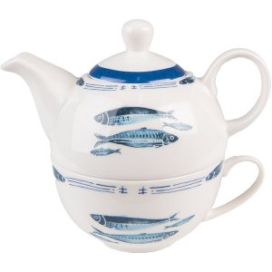 Clayre & Eef FIBTEFO Tea for One 400 ml Wit Blauw...