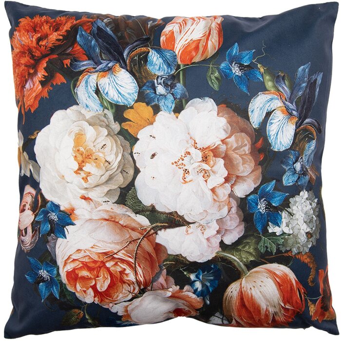 Clayre & Eef KT021.307 Kussenhoes 45x45 cm Blauw - Oranje