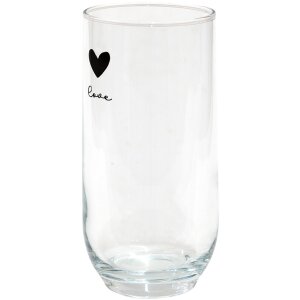 Clayre & Eef LBSGL0009 Drinkglas Ø 6x14 cm - 280 ml Zwart