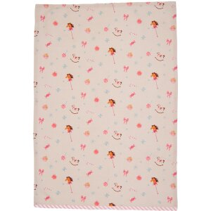 Clayre & Eef PNC42 Keukenhanddoek 50x70 cm Beige - Roze