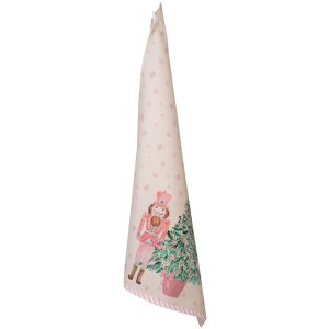 Clayre & Eef PNC42C Keukendoek 50x70 cm Beige - Roze