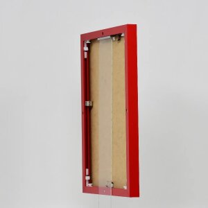 Effect aluminium fotolijst Quadro 20x25 cm rood helder glas staand en liggend formaat