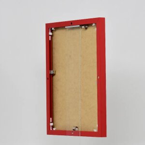 Effect aluminium fotolijst Quadro 20x25 cm rood helder glas staand en liggend formaat