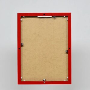 Effect aluminium fotolijst Quadro 20x25 cm rood helder glas staand en liggend formaat