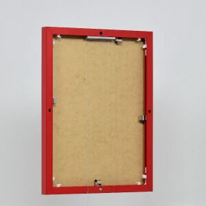 Effect aluminium fotolijst Quadro 20x25 cm rood helder glas staand en liggend formaat