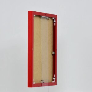 Effect aluminium fotolijst Quadro 20x25 cm rood helder glas staand en liggend formaat