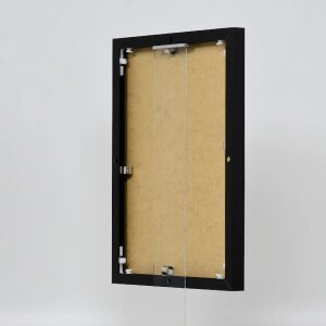 Effect aluminium fotolijst Quadro 20x25 cm zwart helder glas MDF achterwand