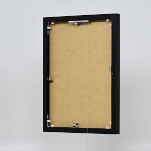 Effect aluminium fotolijst Quadro 20x25 cm zwart helder glas MDF achterwand