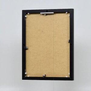 Effect aluminium fotolijst Quadro 20x25 cm zwart helder glas MDF achterwand