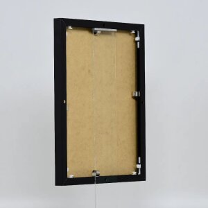 Effect aluminium fotolijst Quadro 20x25 cm zwart helder glas MDF achterwand