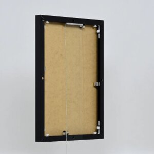 Effect aluminium fotolijst Quadro 20x25 cm zwart hoogglans helder glas