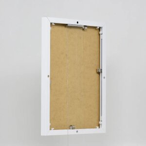 Effect aluminium fotolijst Quadro 21x28 cm wit helder glas hangend hoog horizontaal