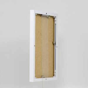 Effect aluminium fotolijst Quadro 21x28 cm wit helder glas hangend hoog horizontaal