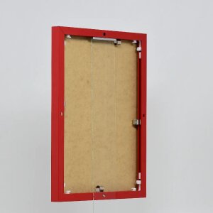 Effect aluminium fotolijst Quadro 21x28 cm rood helder glas vormvast staand formaat