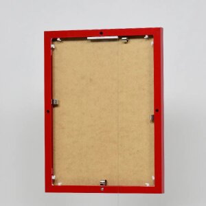 Effect aluminium fotolijst Quadro 24x30 cm rood helder glas staand en liggend formaat