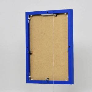 Effect aluminium fotolijst Quadro blauw 24x30 cm helder glas staand- liggend formaat