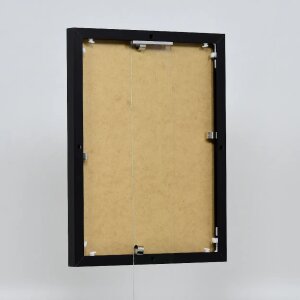 Effect aluminium fotolijst Quadro 24x30 cm zwart helder glas MDF achterwand