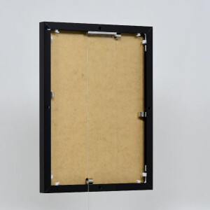 Effect aluminium fotolijst Quadro 24x30 cm zwart hoogglans ontspiegeld glas