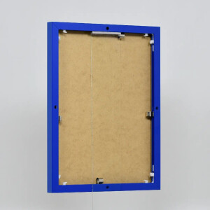 Effect aluminium fotolijst Quadro 25x35 cm blauw ontspiegeld glas MDF achterwand