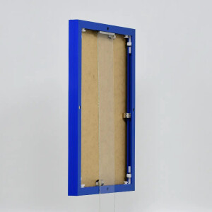 Effect aluminium fotolijst Quadro 25x35 cm blauw ontspiegeld glas MDF achterwand