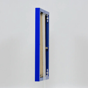 Effect aluminium fotolijst Quadro 25x35 cm blauw ontspiegeld glas MDF achterwand