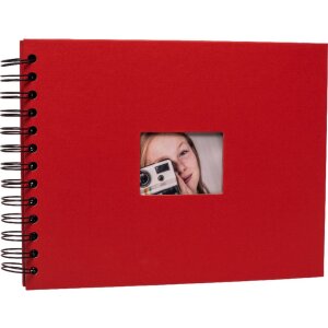 HNFD Spiraalalbum BULDANA rood 23x17 cm 40 zwarte paginas