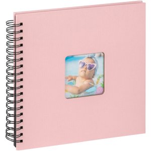 Walther Spiraalalbum Fun roze 26x25 cm 40 zwarte paginas