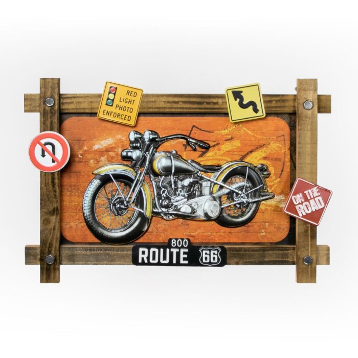 ZEP metalen wanddecoratie GRANTS 59x40x4 cm Motorfiets