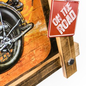 ZEP metalen wanddecoratie GRANTS 59x40x4 cm Motorfiets